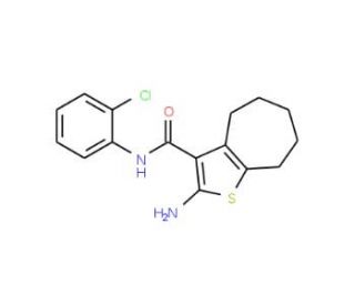 2-Amino-N-(2-chlorophenyl)-5,6,7,8-tetrahydro-4H-cyclohepta[b]thiophene-3-carboxamide - chemical structure image