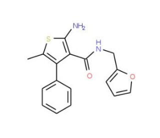 2-Amino-N-(2-furylmethyl)-5-methyl-4-phenylthiophene-3-carboxamide - chemical structure image