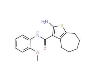 2-Amino-N-(2-methoxyphenyl)-5,6,7,8-tetrahydro-4H-cyclohepta[b]thiophene-3-carboxamide - chemical structure image