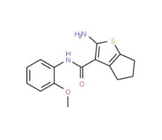2-Amino-N-(2-methoxyphenyl)-5,6-dihydro-4H-cyclopenta[b]thiophene-3-carboxamide - chemical structure image