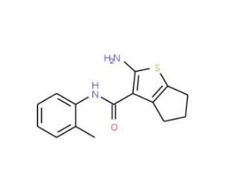 2-Amino-N-(2-methylphenyl)-5,6-dihydro-4H-cyclopenta[b]thiophene-3-carboxamide - chemical structure image