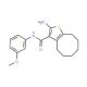 2-Amino-N-(3-methoxyphenyl)-4,5,6,7,8,9-hexahydrocycloocta[b]thiophene-3-carboxamide - chemical structure image