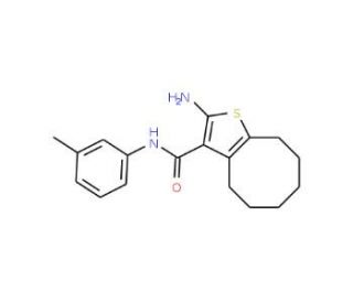 2-amino-N-(3-methylphenyl)-4,5,6,7,8,9-hexahydrocycloocta[b]thiophene-3-carboxamide - chemical structure image