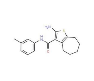 2-Amino-N-(3-methylphenyl)-5,6,7,8-tetrahydro-4H-cyclohepta[b]thiophene-3-carboxamide - chemical structure image