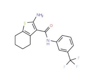 2-Amino-N-[3-(trifluoromethyl)phenyl]-4,5,6,7-tetrahydro-1-benzothiophene-3-carboxamide - chemical structure image