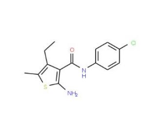 2-Amino-N-(4-chlorophenyl)-4-ethyl-5-methylthiophene-3-carboxamide - chemical structure image
