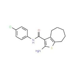 2-Amino-N-(4-chlorophenyl)-5,6,7,8-tetrahydro-4H-cyclohepta[b]thiophene-3-carboxamide - chemical structure image