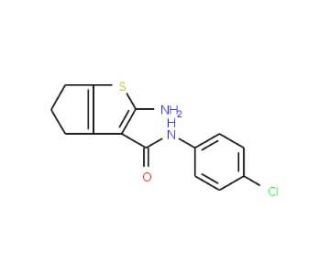 2-Amino-N-(4-chlorophenyl)-5,6-dihydro-4H-cyclopenta[b]thiophene-3-carboxamide - chemical structure image