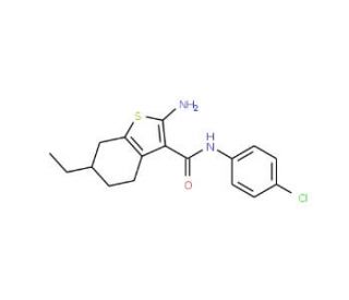 2-Amino-N-(4-chlorophenyl)-6-ethyl-4,5,6,7-tetrahydro-1-benzothiophene-3-carboxamide - chemical structure image