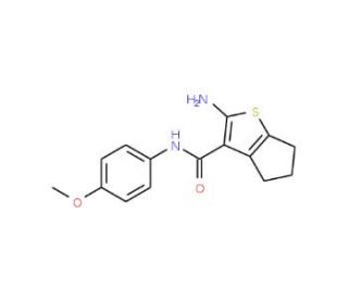 2-Amino-N-(4-methoxyphenyl)-5,6-dihydro-4H-cyclopenta[b]thiophene-3-carboxamide - chemical structure image