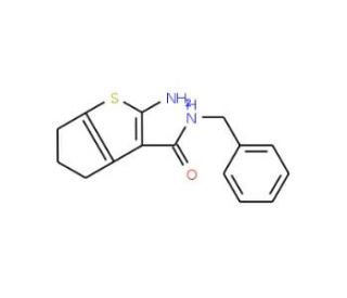 2-Amino-N-benzyl-5,6-dihydro-4H-cyclopenta-[b]thiophene-3-carboxamide - chemical structure image