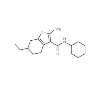 2-Amino-N-cyclohexyl-6-ethyl-4,5,6,7-tetrahydro-1-benzothiophene-3-carboxamide - chemical structure image