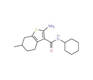 2-Amino-N-cyclohexyl-6-methyl-4,5,6,7-tetrahydro-1-benzothiophene-3-carboxamide - chemical structure image