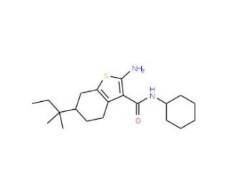 2-Amino-N-cyclohexyl-6-tert-pentyl-4,5,6,7-tetrahydrobenzo[b]thiophene-3-carboxamide - chemical structure image