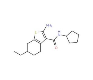 2-Amino-N-cyclopentyl-6-ethyl-4,5,6,7-tetrahydro-1-benzothiophene-3-carboxamide - chemical structure image