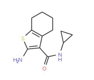 2-Amino-N-cyclopropyl-4,5,6,7-tetrahydro-1-benzothiophene-3-carboxamide - chemical structure image