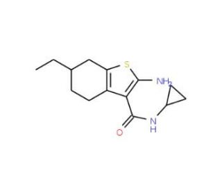 2-Amino-N-cyclopropyl-6-ethyl-4,5,6,7-tetrahydro-1-benzothiophene-3-carboxamide - chemical structure image