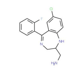 2-Aminomethyl-7-chloro-2,3-dihydro-5-(2-fluorophenyl)-1H-1,4-benzodiazepine-13C - chemical structure image