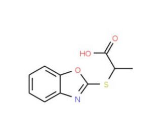 2-(Benzooxazol-2-ylsulfanyl)-propionic acid - chemical structure image