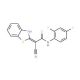 2-Benzothiazol-2-yl-3-(2,4-difluoro-phenylamino)-3-mercapto-acrylonitrile - chemical structure image