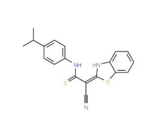 2-Benzothiazol-2-yl-3-(4-isopropyl-phenylamino)-3-mercapto-acrylonitrile - chemical structure image
