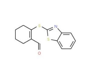 2-(Benzothiazol-2-ylsulfanyl)-cyclohex-1-enecarbaldehyde - chemical structure image