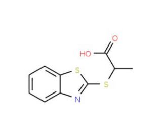 2-(Benzothiazol-2-ylsulfanyl)propionic acid (CAS 3383-66-2) - chemical structure image