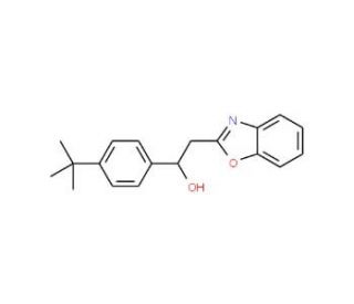 2-Benzoxazol-2-yl-1-(4-tert-butylphenyl)ethanol (CAS 849021-34-7) - chemical structure image