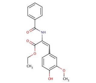 2-Benzoylamino-3-(4-hydroxy-3-methoxy-phenyl)-acrylic acid ethyl ester - chemical structure image