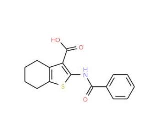 2-(benzoylamino)-4,5,6,7-tetrahydro-1-benzothiophene-3-carboxylic acid (CAS 52535-73-6) - chemical structure image