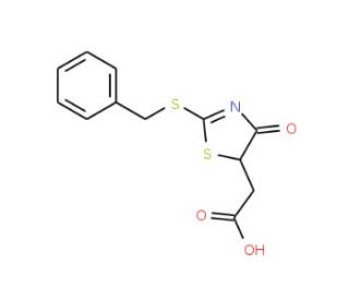 [2-(Benzylthio)-4-oxo-4,5-dihydro-1,3-thiazol-5-yl]acetic acid - chemical structure image