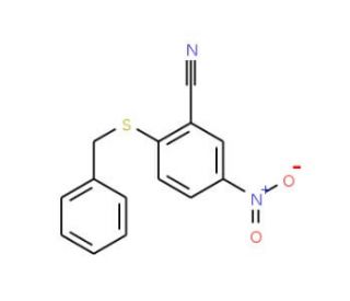 2-(Benzylthio)-5-nitrobenzonitrile (CAS 175135-67-8) - chemical structure image