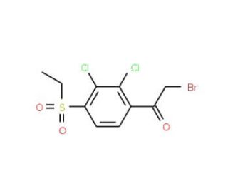 2-Bromo-1-[2,3-dichloro-4-(ethylsulfonyl)phenyl]-1-ethanone (CAS 886361-51-9) - chemical structure image