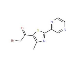 2-Bromo-1-[4-methyl-2-(2-pyrazinyl)-1,3-thiazol-5-yl]-1-ethanone (CAS 423768-43-8) - chemical structure image
