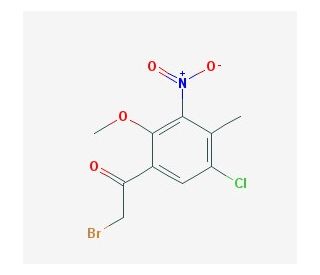 2-Bromo-1-(5-chloro-2-methoxy-4-methyl-3-nitro-phenyl)ethanone - chemical structure image