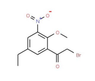2-Bromo-1-(5-ethyl-2-methoxy-3-nitro-phenyl)-ethanone (CAS 683274-81-9) - chemical structure image