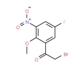 2-Bromo-1-(5-fluoro-2-methoxy-3-nitro-phenyl)-ethanone - chemical structure image