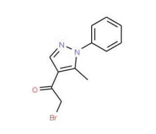 2-Bromo-1-(5-methyl-1-phenyl-1H-pyrazol-4-yl)-1-ethanone (CAS 137577-00-5) - chemical structure image