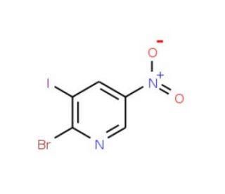 2-Bromo-3-iodo-5-nitropyridine (CAS 25391-61-1) - chemical structure image