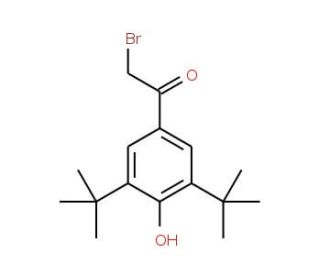 2-Bromo-3&prime;,5&prime;-di-tert-butyl-4&prime;-hydroxyacetophenone (CAS 14386-64-2) - chemical structure image