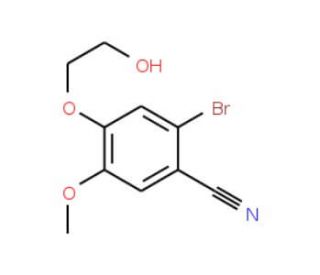 2-Bromo-4-(2-hydroxyethoxy)-5-methoxybenzonitrile (CAS 832674-46-1) - chemical structure image