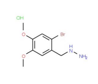 (2-bromo-4,5-dimethoxybenzyl)hydrazine hydrochloride (CAS 887596-58-9) - chemical structure image