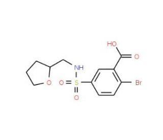 2-bromo-5-{[(tetrahydrofuran-2-ylmethyl)amino]sulfonyl}benzoic acid - chemical structure image