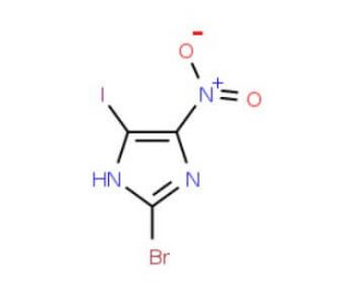 2-Bromo-5-iodo-4-nitro-1H-imidazole (CAS 862895-48-5) - chemical structure image