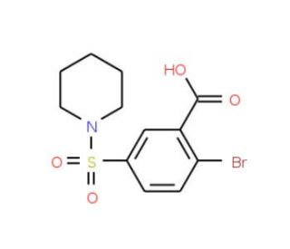 2-bromo-5-(piperidin-1-ylsulfonyl)benzoic acid - chemical structure image