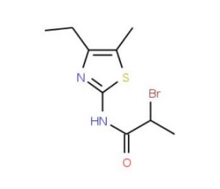 2-Bromo-N-(4-ethyl-5-methyl-thiazol-2-yl)-propionamide - chemical structure image