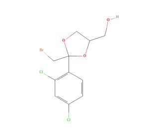 2-(Bromomethyl)-2-(2,4-dichlorophenyl)-1,3-dioxolane-4-methanol (CAS 68751-57-5) - chemical structure image