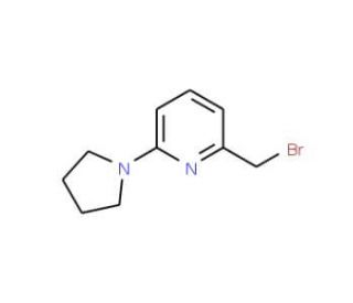 2-(Bromomethyl)-6-pyrrolidin-1-ylpyridine (CAS 869901-04-2) - chemical structure image