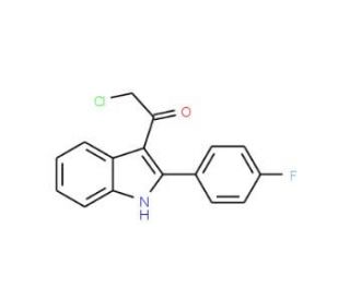 2-chloro-1-[2-(4-fluorophenyl)-1H-indol-3-yl]ethanone (CAS 70093-19-5) - chemical structure image