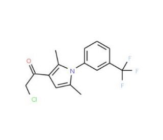 2-Chloro-1-[2,5-dimethyl-1-(3-trifluoromethyl-phenyl)-1H-pyrrol-3-yl]-ethanone (CAS 314245-30-2) - chemical structure image